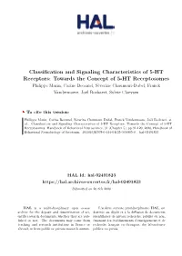 Classification and Signaling Characteristics of 5-HT Receptors