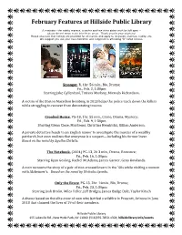 February Features at Hillside Public Library
