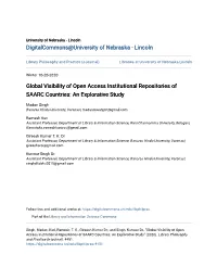 Global Visibility of Open Access Institutional Repositories of SAARC Countries: an Explorative Study