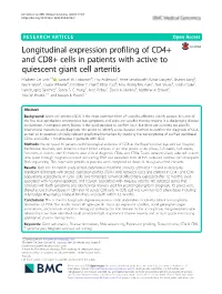 Longitudinal Expression Profiling of CD4+ and CD8+ Cells in Patients with Active to Quiescent Giant Cell Arteritis Elisabeth De Smit1*† , Samuel W