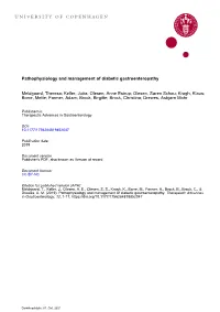 Pathophysiology and Management of Diabetic Gastroenteropathy