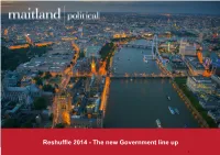 Reshuffle 2014 - the New Government Line Up