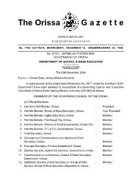 The Orissa G a Z E T T E