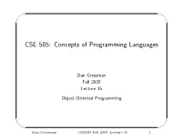 CSE 505: Concepts of Programming Languages