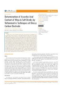 Determination of Ascorbic Acid Content of Wine & Soft Drinks By