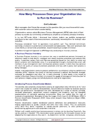 How Many Processes Does Your Organization Use to Run Its Business?