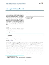 On Asymmetric Distances