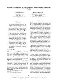 Building Web-Interfaces for Vector Semantic Models with the Webvectors Toolkit