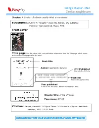 Citing a Chapter - MLA Cite It at Easybib.Com