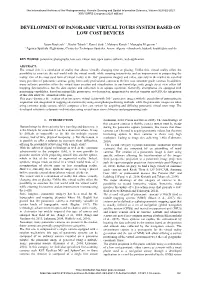 Development of Panoramic Virtual Tours System Based on Low Cost Devices