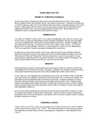 Guidelines to Rite of Christian Funeral