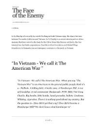 “In Vietnam - We Call It The