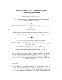 List of Annexes to the IUCN Red List of Threatened Species Partnership Agreement