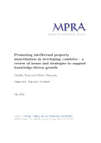 Promoting IP Monetization in Developing Countries