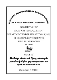 The Budget Allocated Each Agency, Indicating the Particulars of All Plans, Proposed Expenditures and Reports on Disbursements Made