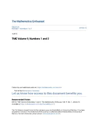 TME Volume 9, Numbers 1 and 2