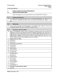 1. Product Guide and General Regulations 1.1 Product Guide Information