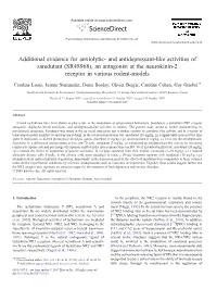 Additional Evidence for Anxiolytic- and Antidepressant-Like Activities of Saredutant (SR48968), an Antagonist at the Neurokinin