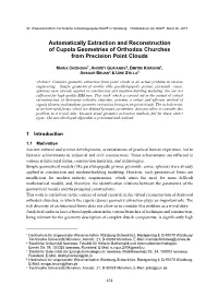 Automatically Extraction and Reconstruction of Cupola Geometries of Orthodox Churches from Precision Point Clouds