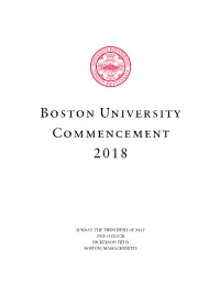 Boston University Commencement 2018