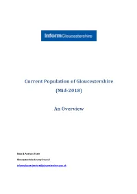 Current Population of Gloucestershire (Mid-2018) an Overview