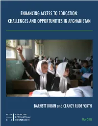 Enhancing Access to Education: Challenges and Opportunities in Afghanistan