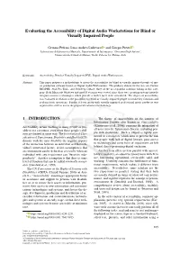 Evaluating the Accessibility of Digital Audio Workstations for Blind Or Visually Impaired People