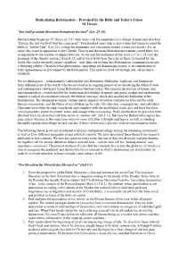 Radicalizing Reformation – Provoked by the Bible and Today's Crises 94 Theses