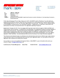 Revisions to the Markitserv Operating Procedures and the Warehouse Trust Operating Procedures – Credit Derivatives
