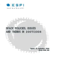 Space Policies, Issues and Trends in 2007/2008