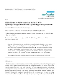 Synthesis of New Azo Compounds Based on N-(4- Hydroxypheneyl)Maleimide and N-(4-Methylpheneyl)Maleimide