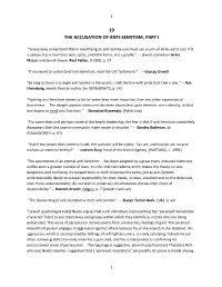 The Accusation of Anti-Semitism, Part I