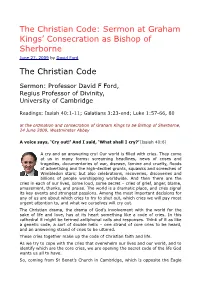 The Christian Code: Sermon at Graham Kings' Consecration As