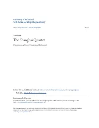 THE SHANGHAI QUARTET Quartet-In-Residence