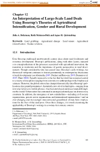 An Interpretation of Large-Scale Land Deals Using Boserup's Theories Of