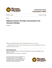 Fighting for Inclusion: the Origin of Gay Liberation at the University of Michigan
