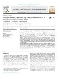 Increased Frequency of Delayed Type Hypersensitivity to Metals In