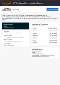 METRO Light Rail Time Schedule & Line Route
