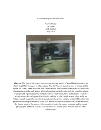 Reconstructing an Instant Camera Kenzie Mayer Dr. Dann ASR C