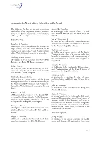 Appendix B—Nominations Submitted to the Senate