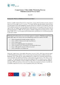 Comprehensive Vulnerability Monitoring Exercise Multidimensional Poverty Index