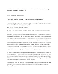 Controlling Interest Transfer Taxes: a (Mostly Critical) Review