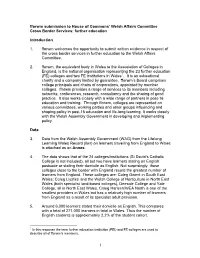Fforwm Submission to House of Commons' Welsh Affairs Committee