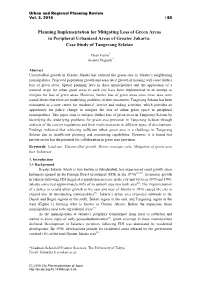Planning Implementation for Mitigating Loss of Green Areas in Peripheral Urbanized Areas of Greater Jakarta: Case Study of Tangerang Selatan