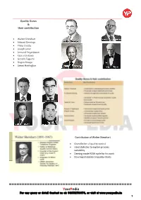 Quality Gurus and Their Contribution