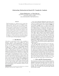 Abstracting Abstraction in Search II: Complexity Analysis