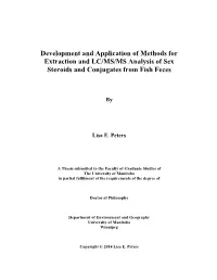 Development and Application of Methods for Extraction and LC/MS/MS Analysis of Sex Steroids and Conjugates from Fish Feces