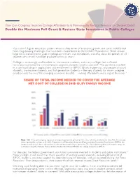 Double the Maximum Pell Grant & Restore State Investment in Public