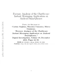 Forensic Analysis of the Chatsecure Instant Messaging Application on Android Smartphones