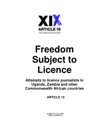 Freedom Subject to Licence